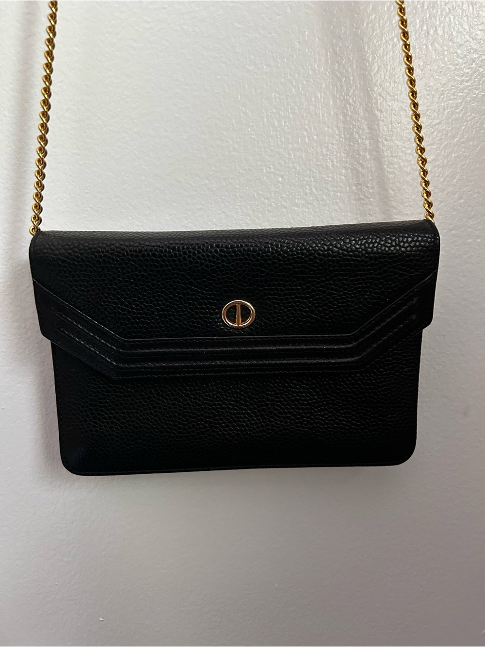 Authentic Vintage Christian Dior Black Leather Chain Clutch Envelope Mini Bag - Picture 7 of 12